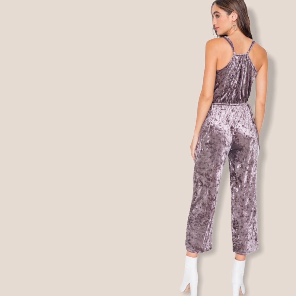 Grade & Gather Crushed Velvet Jumpsuit - Picture 3 of 3
